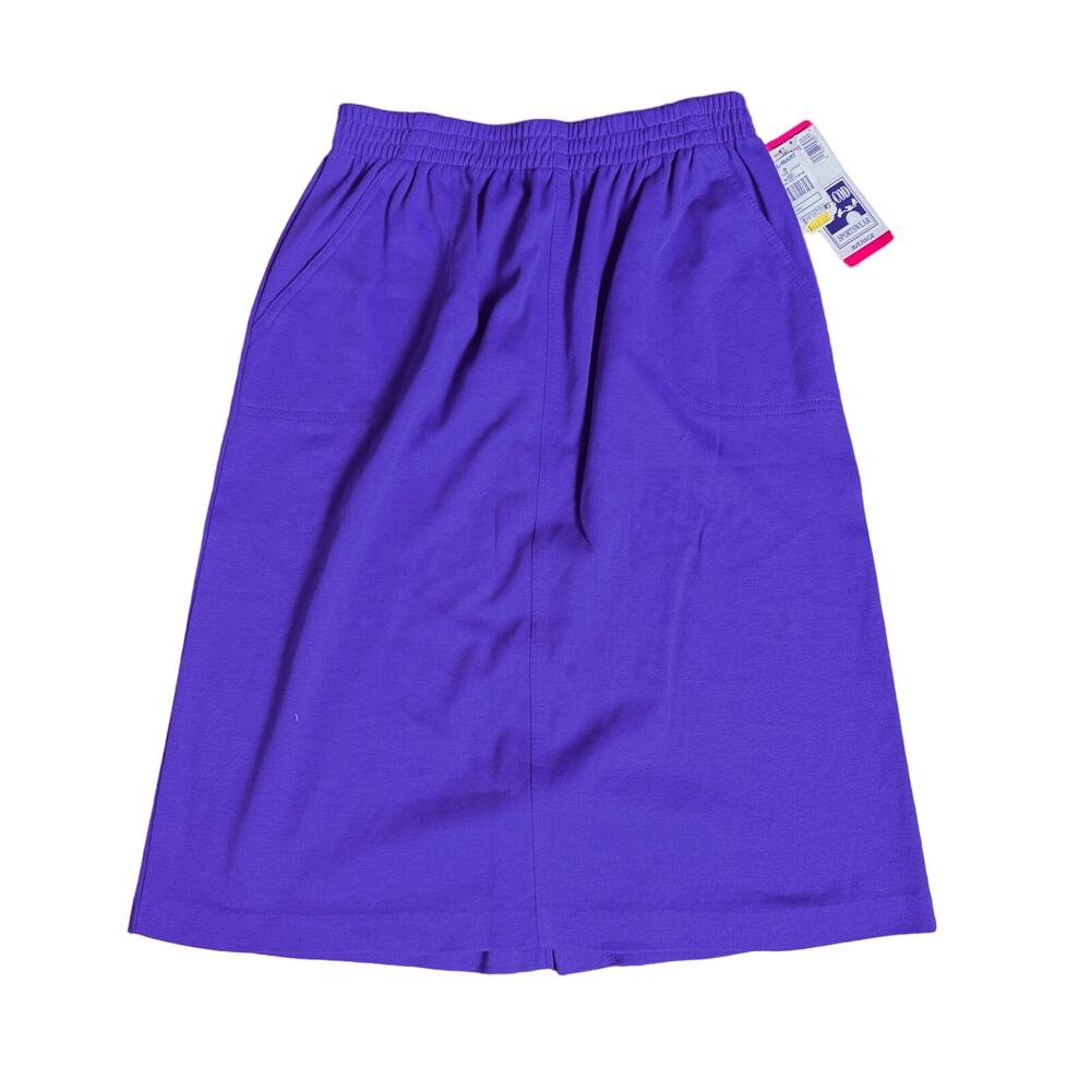 Cape‎ Cod NWT Royal Purple knee length knit skirt with pockets Size MEDIUM